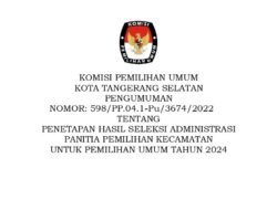 KPU Tangsel Tetapkan 141 Calon PPK Lulus Seleksi Administrasi