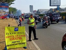 Kurangi Polusi Udara, Sat Lantas Polres Tangsel Bersama Pemkot Lakukan Uji Emisi Kendaraan Bermotor