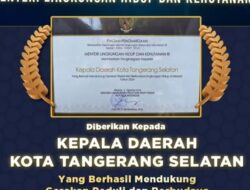 Dukung Gerakan Sekolah Adiwiyata di Tangsel, Benyamin Davnie Raih Penghargaan dari KLHK