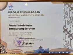 Pemkot Tangsel Raih Penghargaan Nasional Pengelolaan Kinerja Terbaik dari BKN