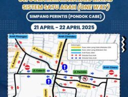 Dishub Tangsel Uji Coba Sistem Satu Arah di Jalan Cabe 2 dan Jalan Perintis